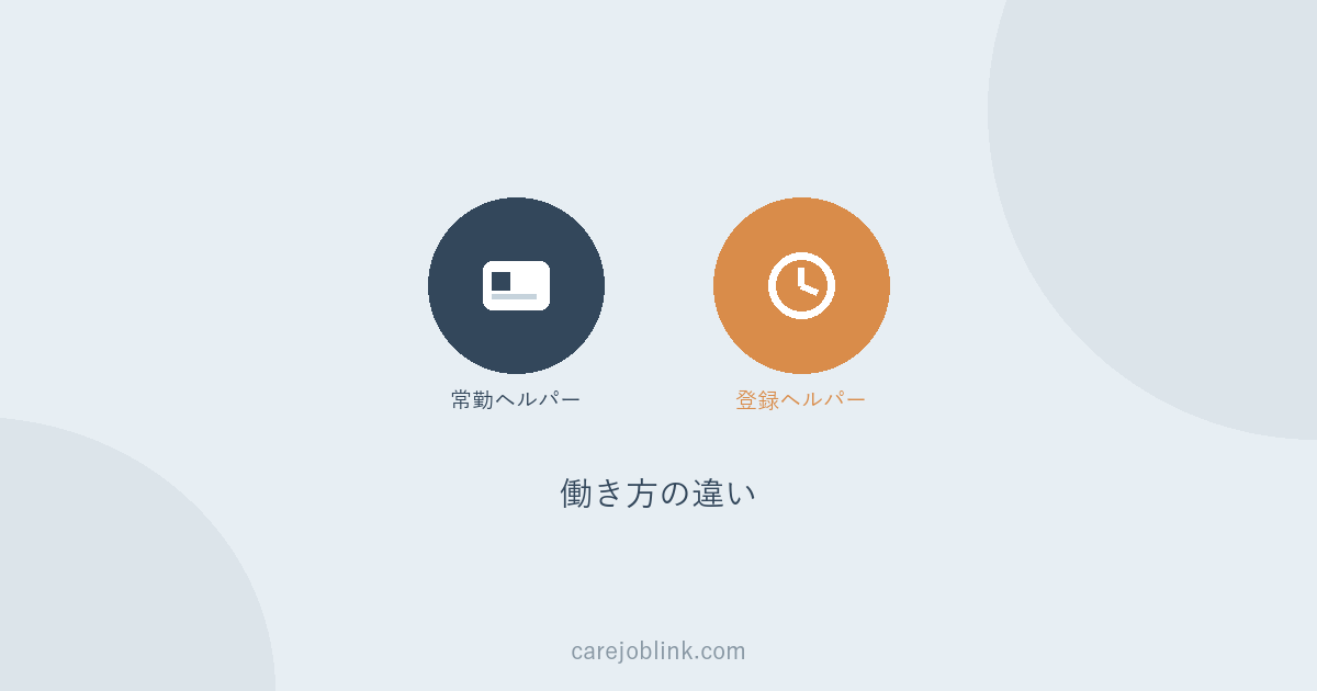 常勤ヘルパーと登録ヘルパー、働き方の違い