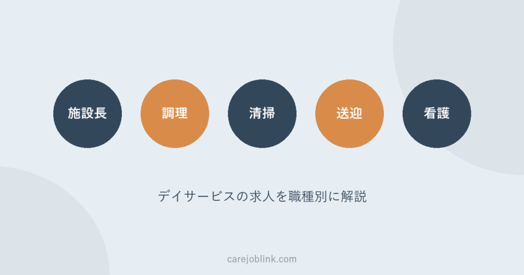 介護施設の求人｜デイサービスの職種別に解説