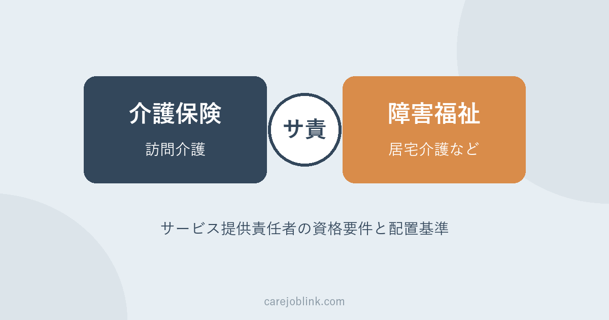 サービス提供責任者の資格要件｜介護保険と障害福祉の違い